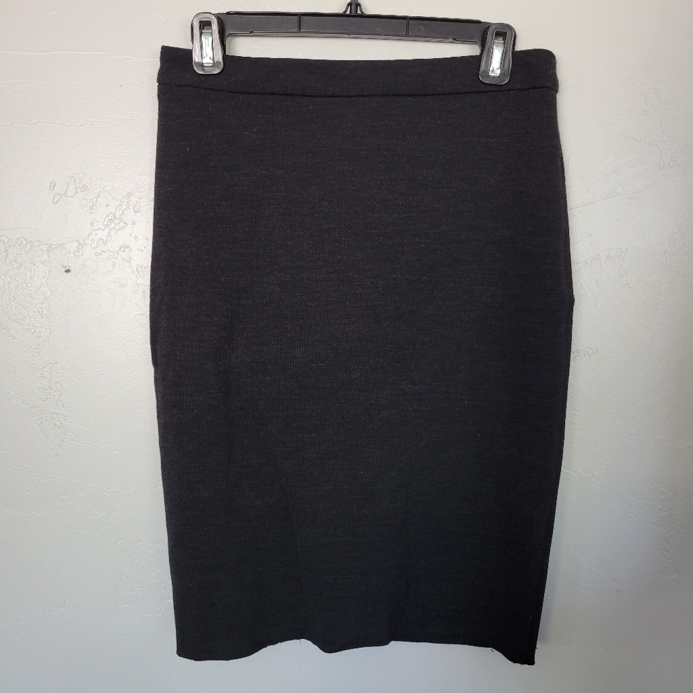 Lanvin Black Pencil Skirt Size 38 Straight Wool Blend Zipper Back 10 Medium